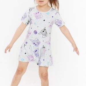 Star Wars Girls Baby Yoda T-Shirt Play Dress Grogu‎ Print Crewneck Gray Size L